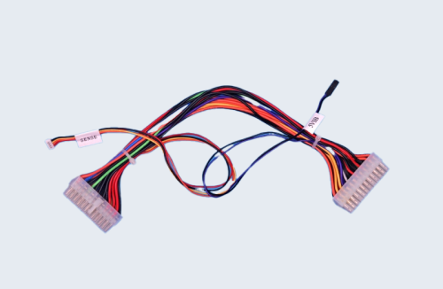 A multi-colored 24-pin ATX motherboard power supply extension cable harness.